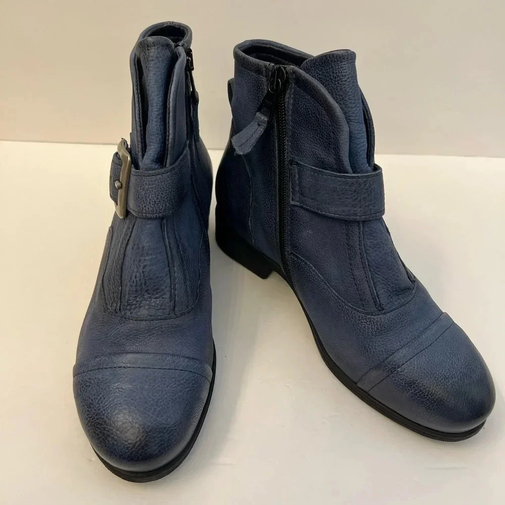 Miz Mooz Siggy Ankle Boots Blue Size 36 Wide